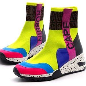 Cape Robbin Puzzle Women's High Top Slip On Sneakers